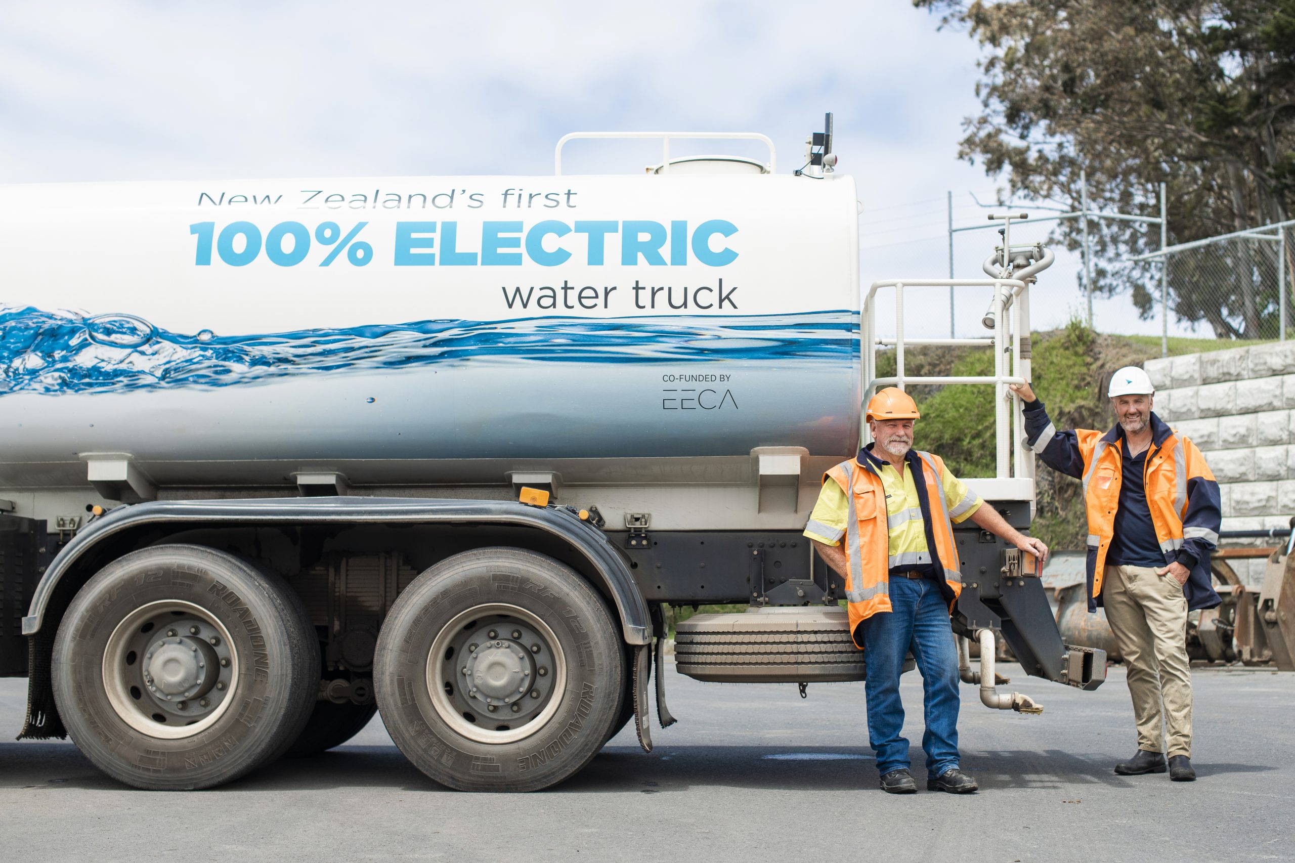 New Zealand’s first electric water truck drives into action at Eastland